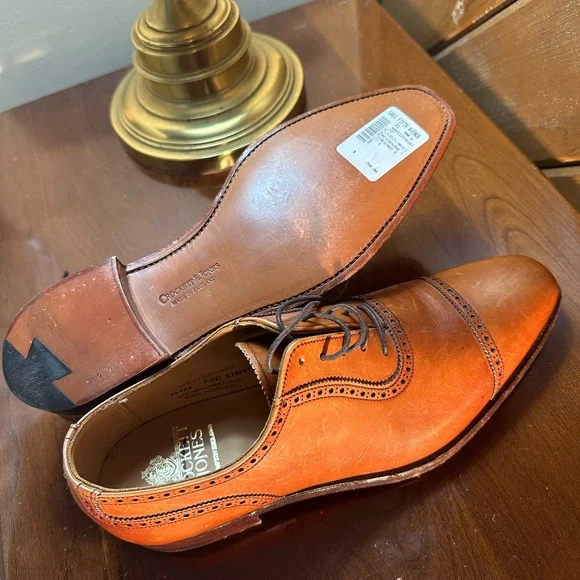 Brand NEW CROCKET & JONES brown oxfords size 7.5 E regularly $760 